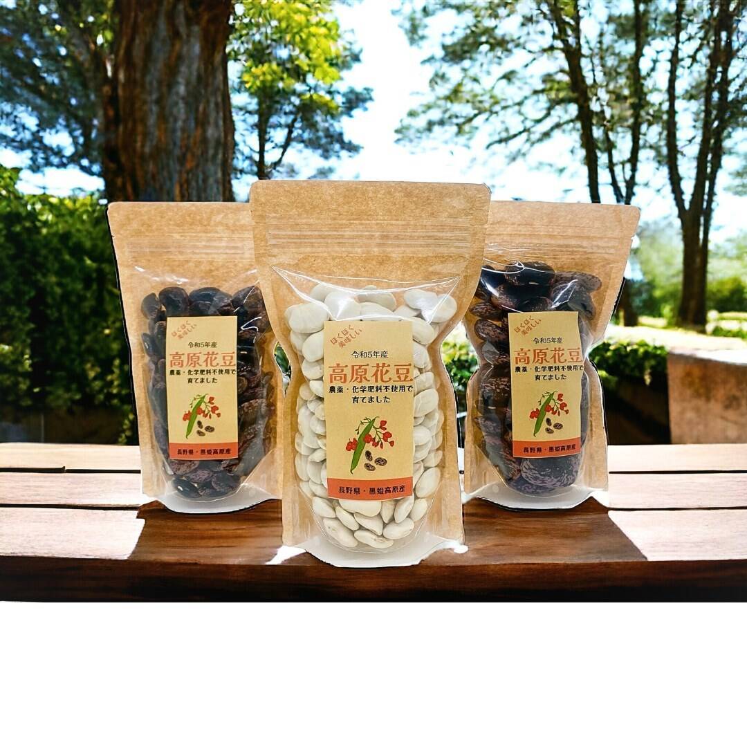 ほくほく美味しい！『高原紫花豆』農薬・化学肥料・除草剤不使用 500g