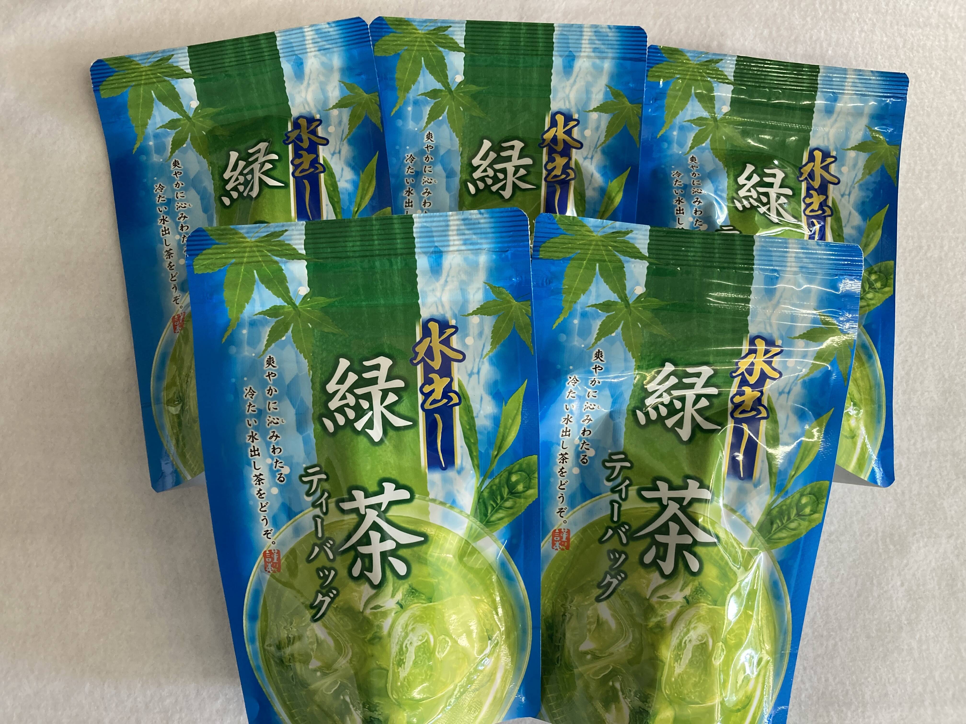 ゴクゴク飲めるうれしの新茶 ゴクゴク飲む！水出し緑茶ティーバッグ15個入り×5袋セット：静岡県産の