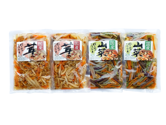 茸・山菜炊き込みご飯の素 200g(2合用）各２袋(４袋セット)【山形