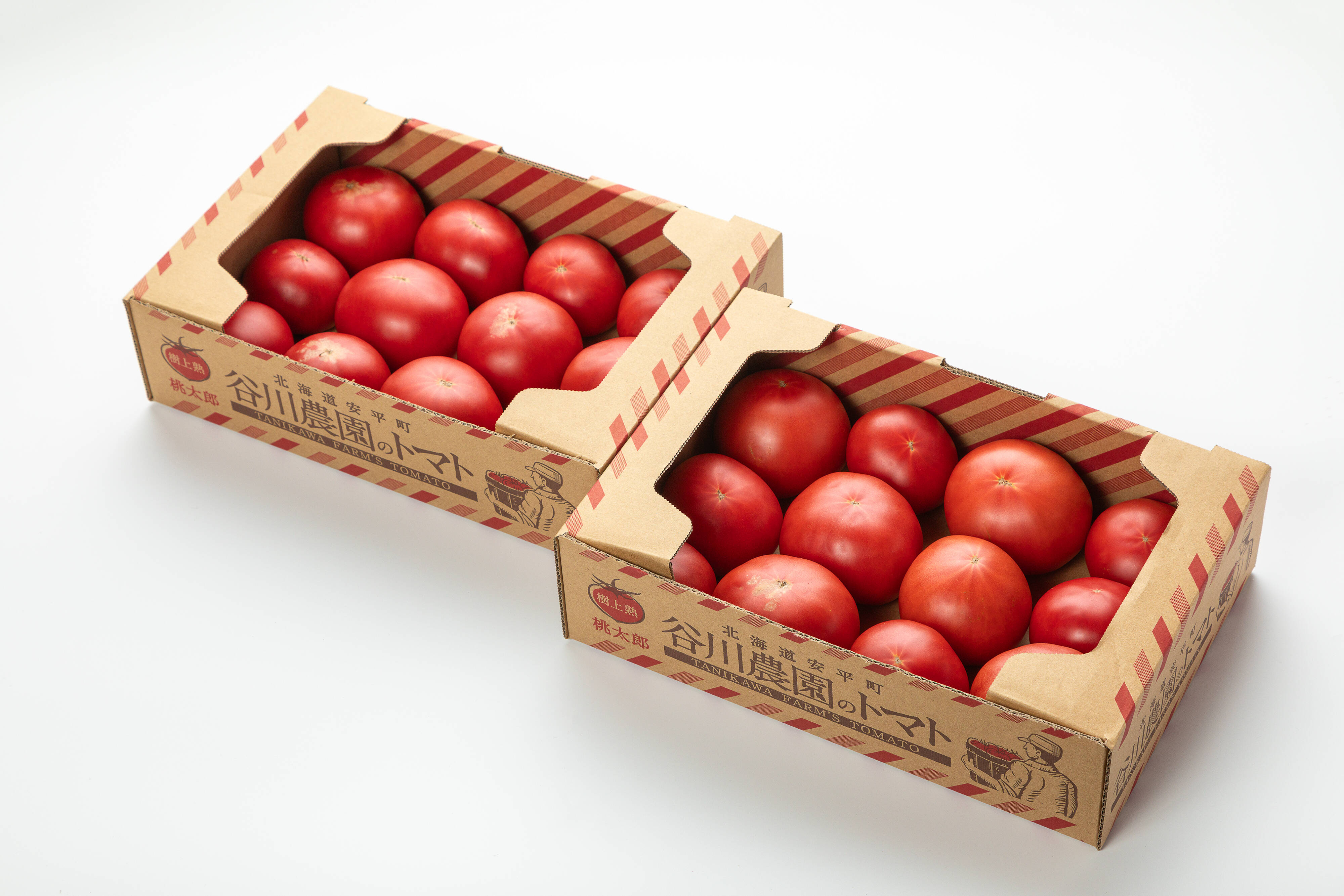 北海道産】🍅樹上熟3段採り🍅桃太郎トマト4kg（2kg箱× 2） 〈訳