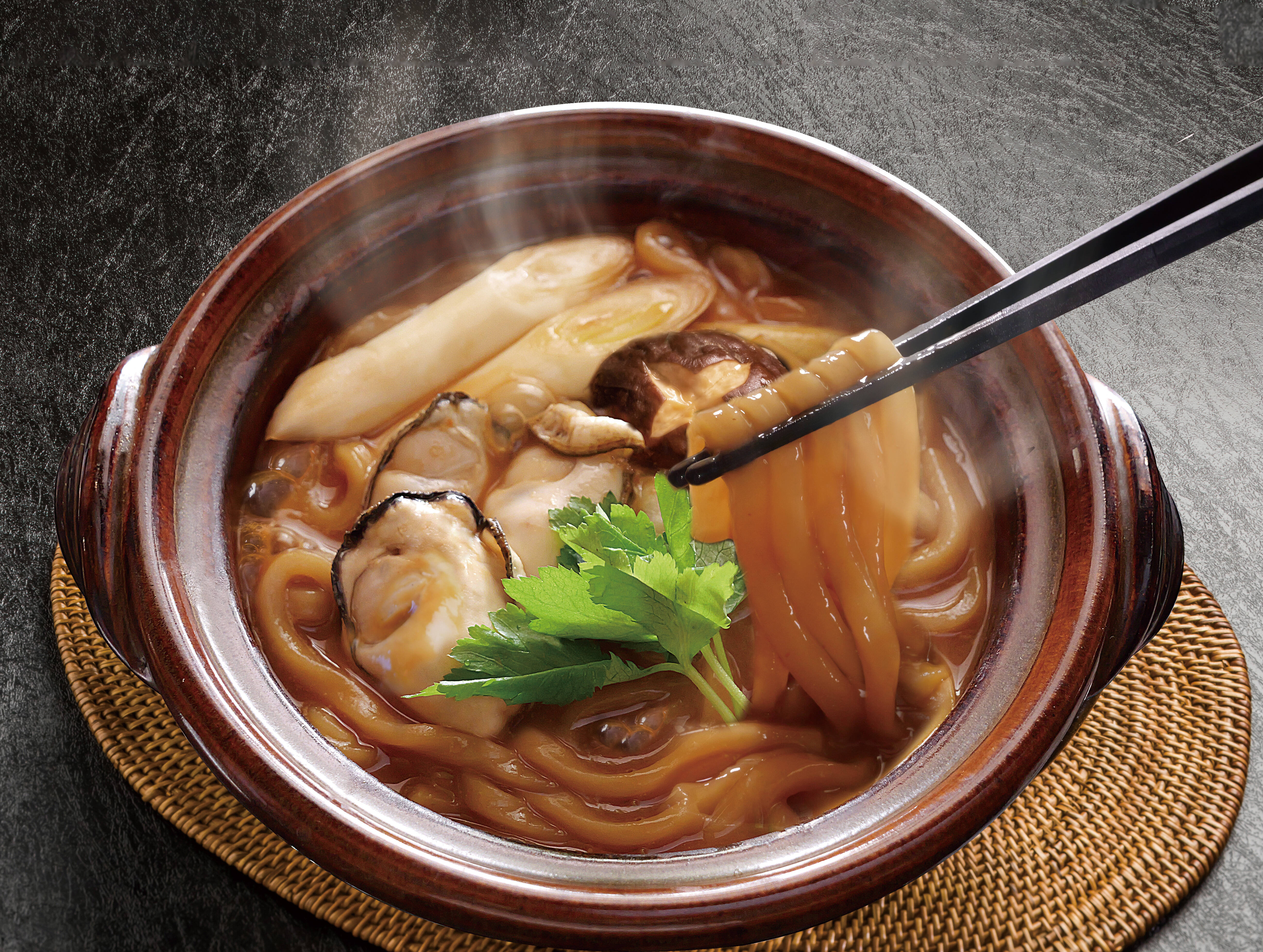 冷凍】かき入り土手うどん（一人前） お鍋で簡単調理 かきの旨みを上品