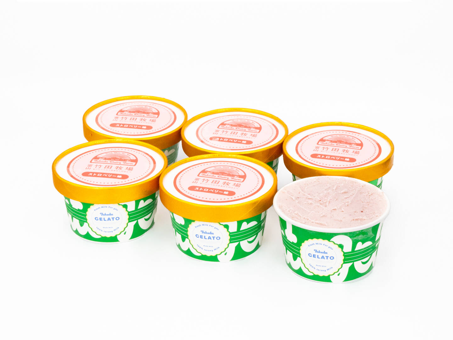 🍴Eating choku｜Jersey milk rich gelato!Takeda Gelato | Cup ★ Strawberry flavor 6 piece set ★ …