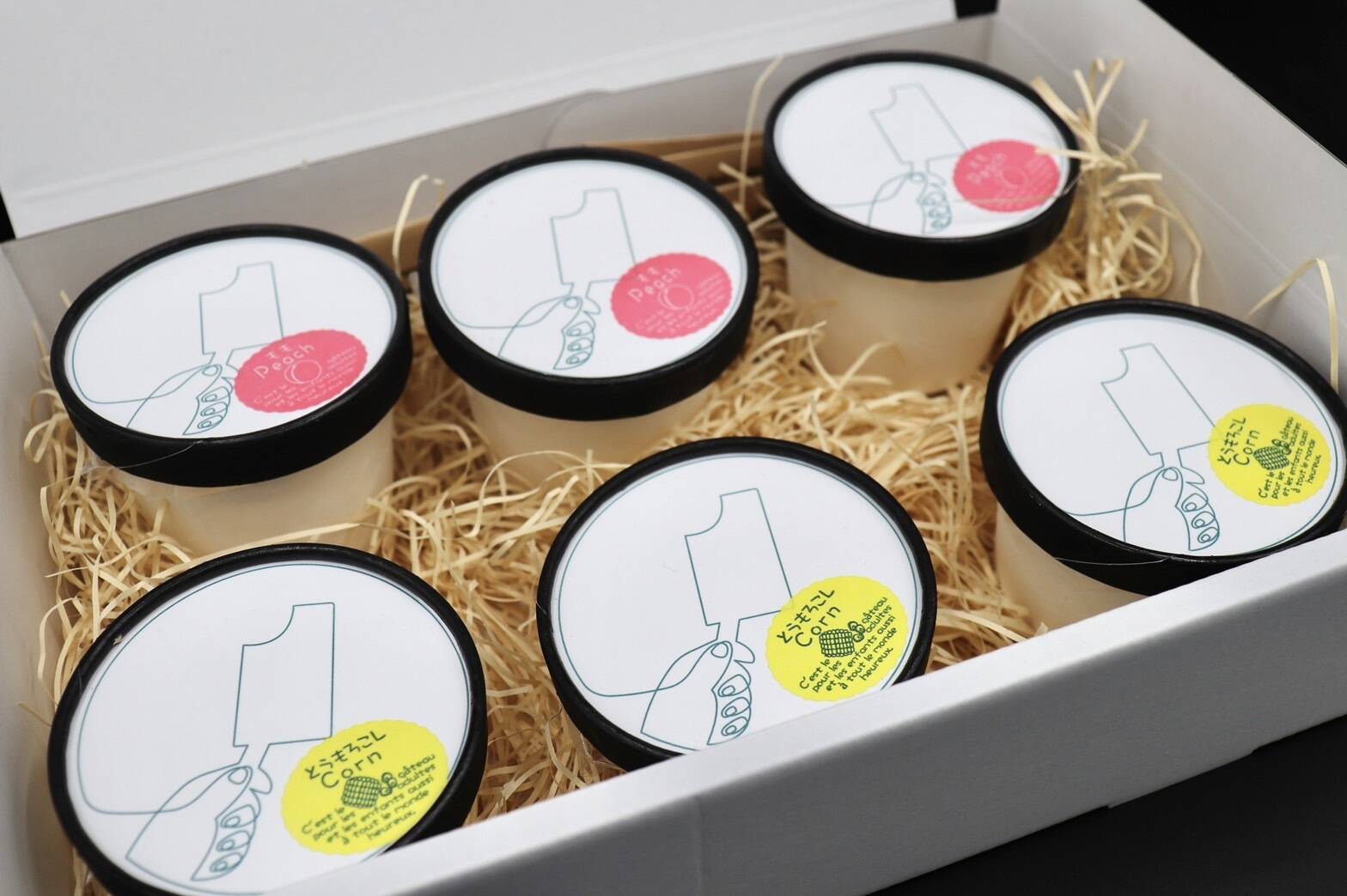 無添加！はっぴーアイスセット（桃・トウモロコシ）2種×3個（6個