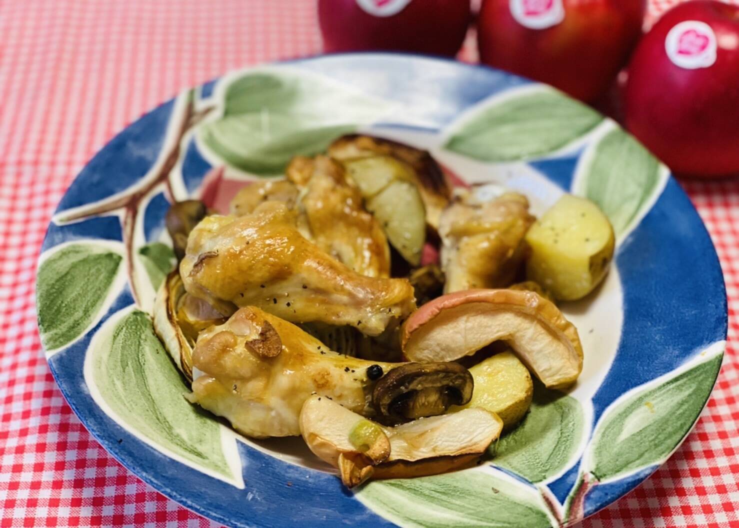 りんご、野菜、チキンのオーブン焼き🧅🍗🍎