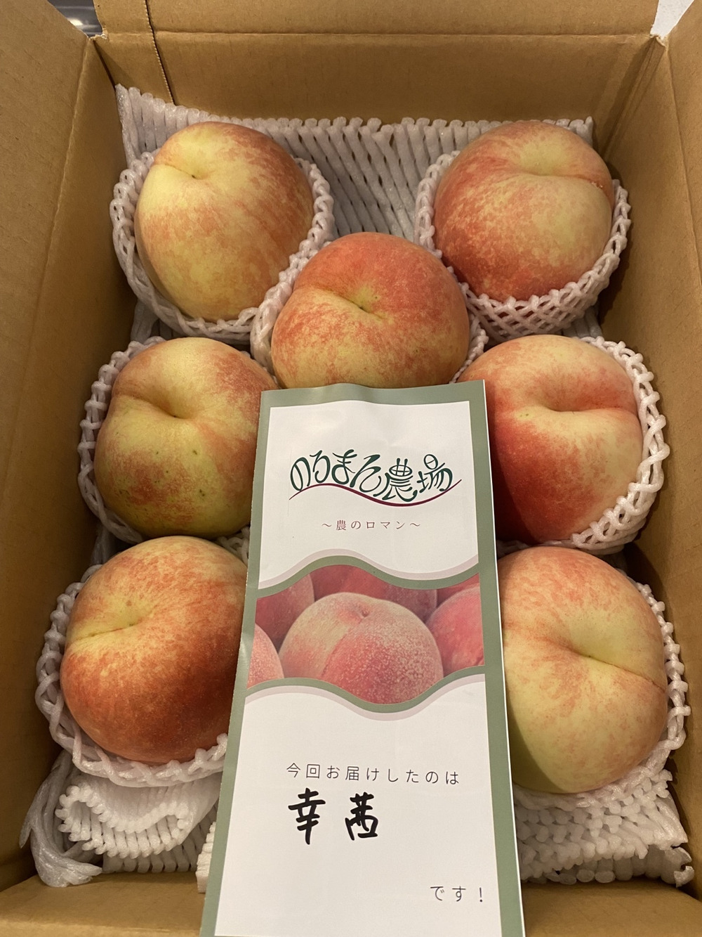 ぺちゃんさんがのろまん農場さんの数量限定 60品種の桃を栽培 品種 は何が届くかお楽しみ 3kg 5 10玉 白桃が 届いたよ を投稿しました 食べチョク ぺちゃんさんがのろまん農場さんの数量限定 60品種の桃を栽培 品種 は何が届くかお楽しみ 3kg 5 10玉 白桃が 届いたよ を投稿しました 食べチョク