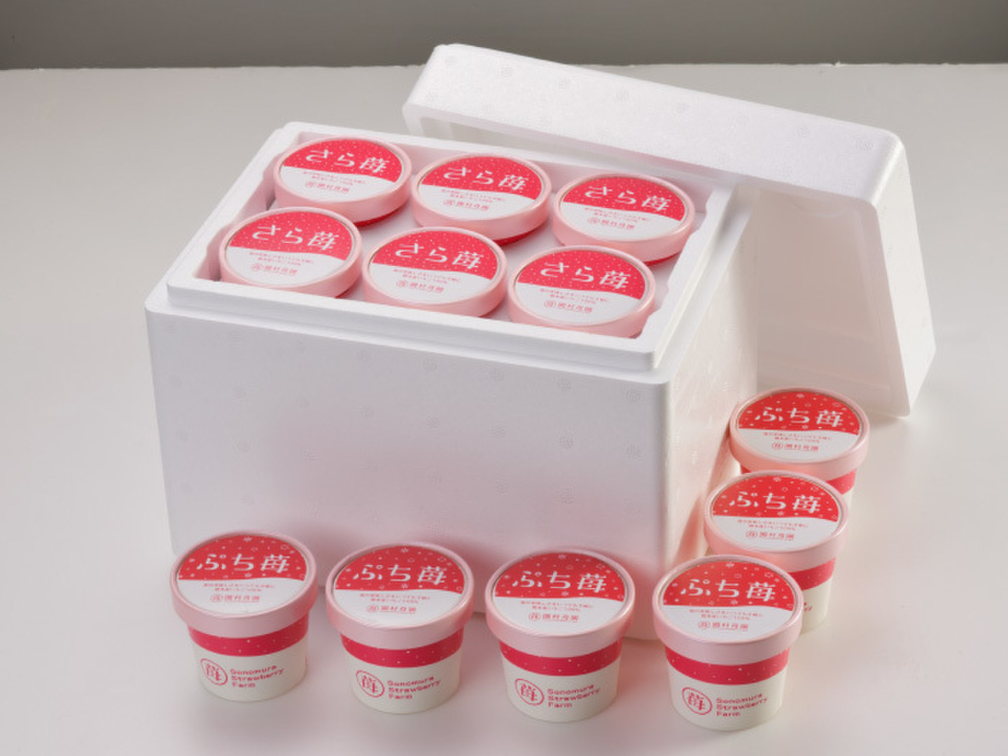 ☆両方食べたい人に☆「ぷち苺」「さら苺」6x6カップ 練乳付き
