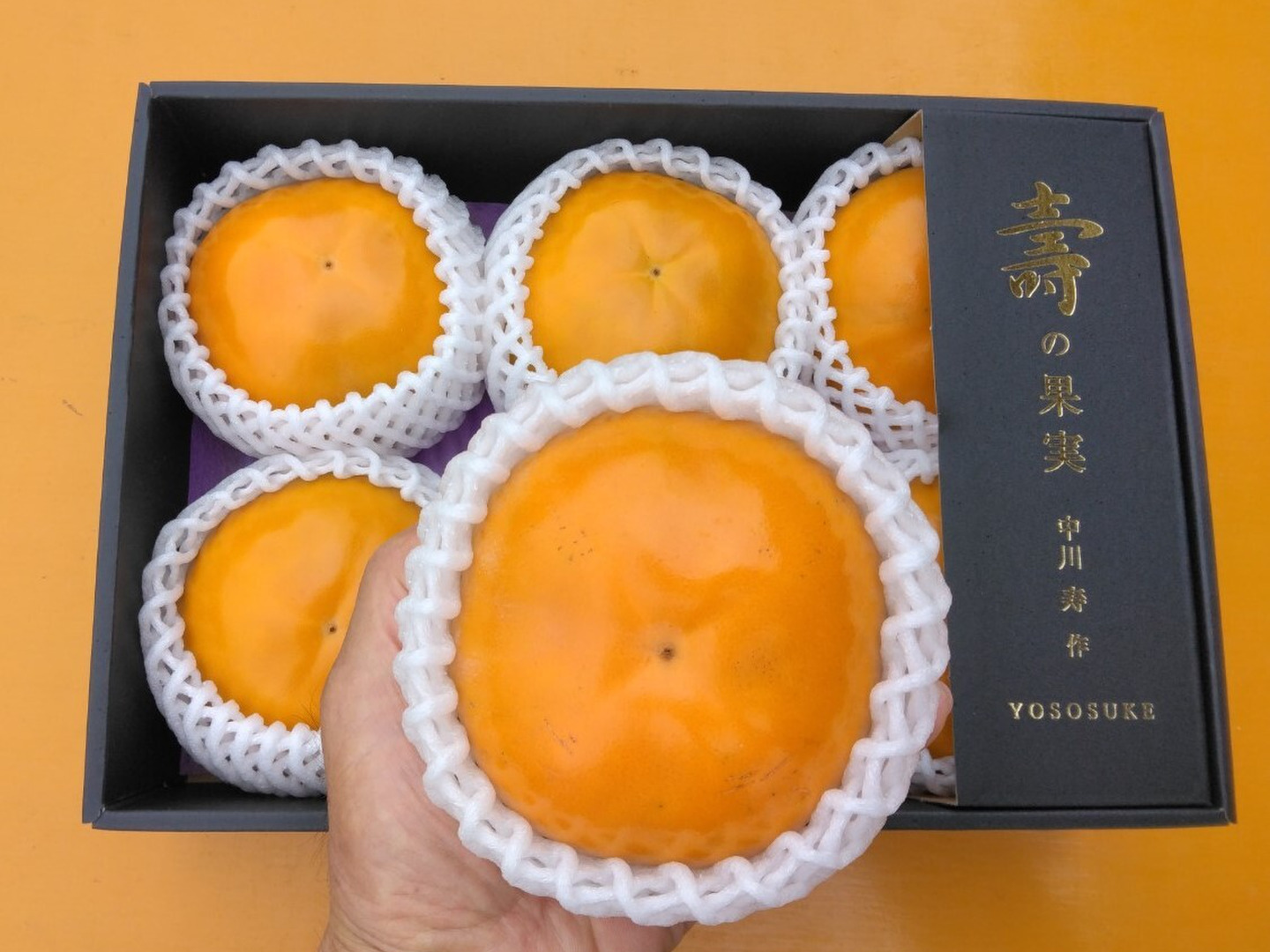 カトラン〔柿のある静物〕額外面 62㎝×81㎝ ご予約できます 甘柿『太秋柿』 サイズ5L・6個 ・2.1kg以上