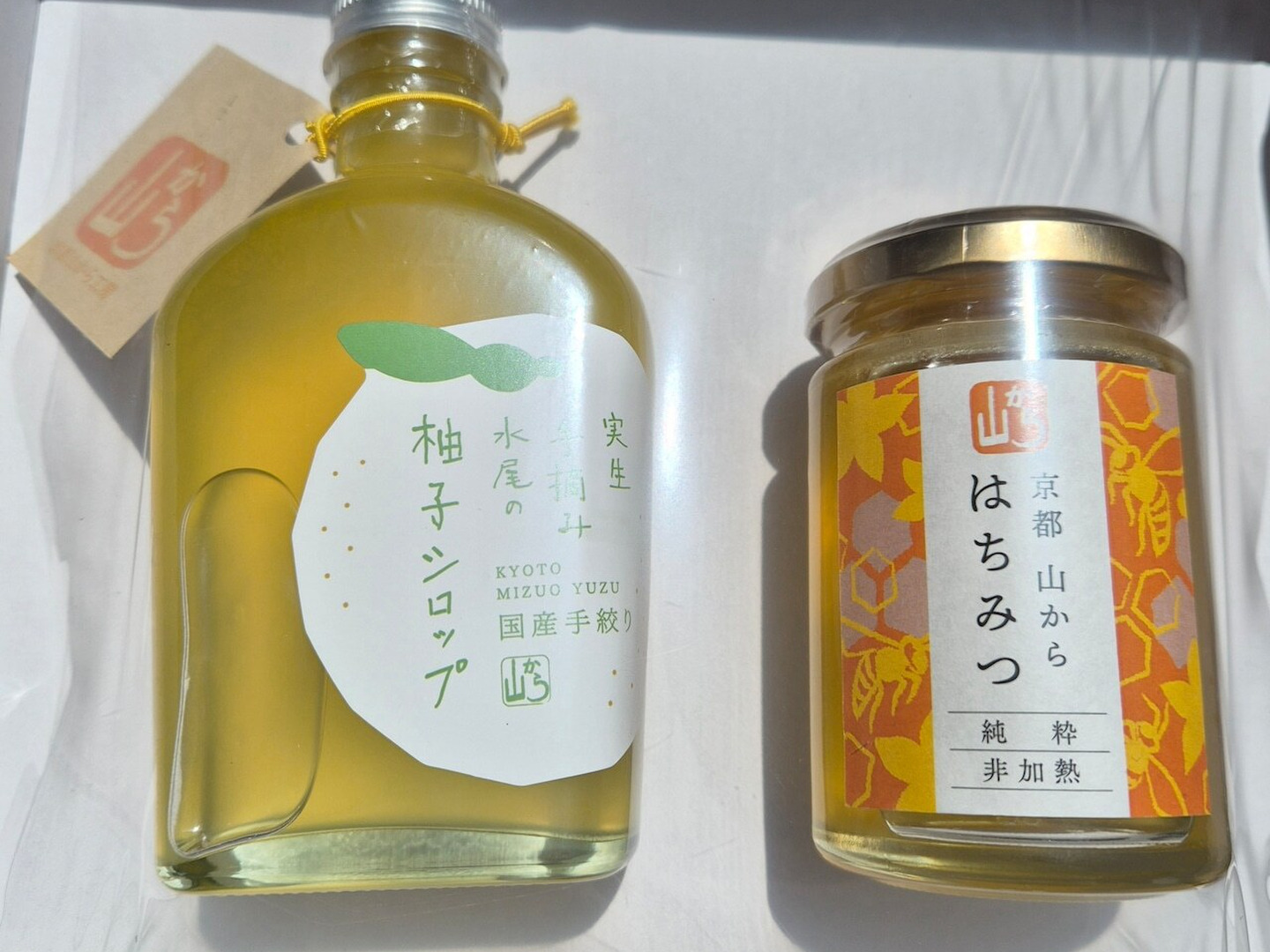 夏ギフト】柚子シロップ＆はちみつセット（中びん） のし対応 中元