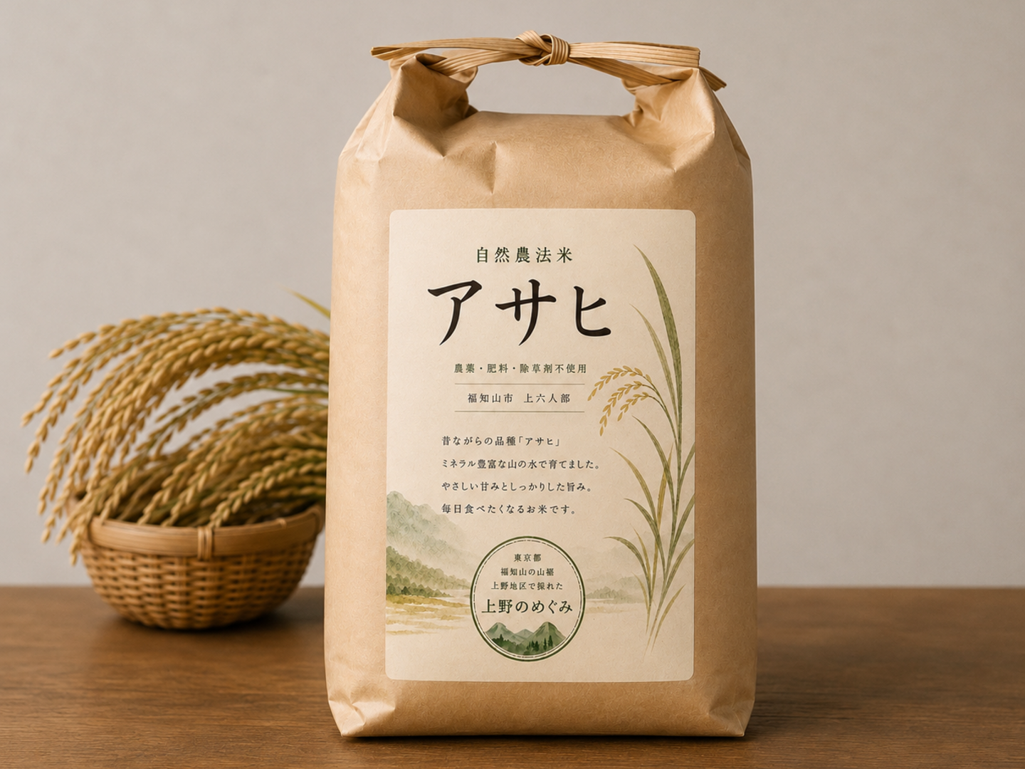 農薬・除草剤・肥料不使用！自然農法の新米『アサヒ』30kg【2026年産