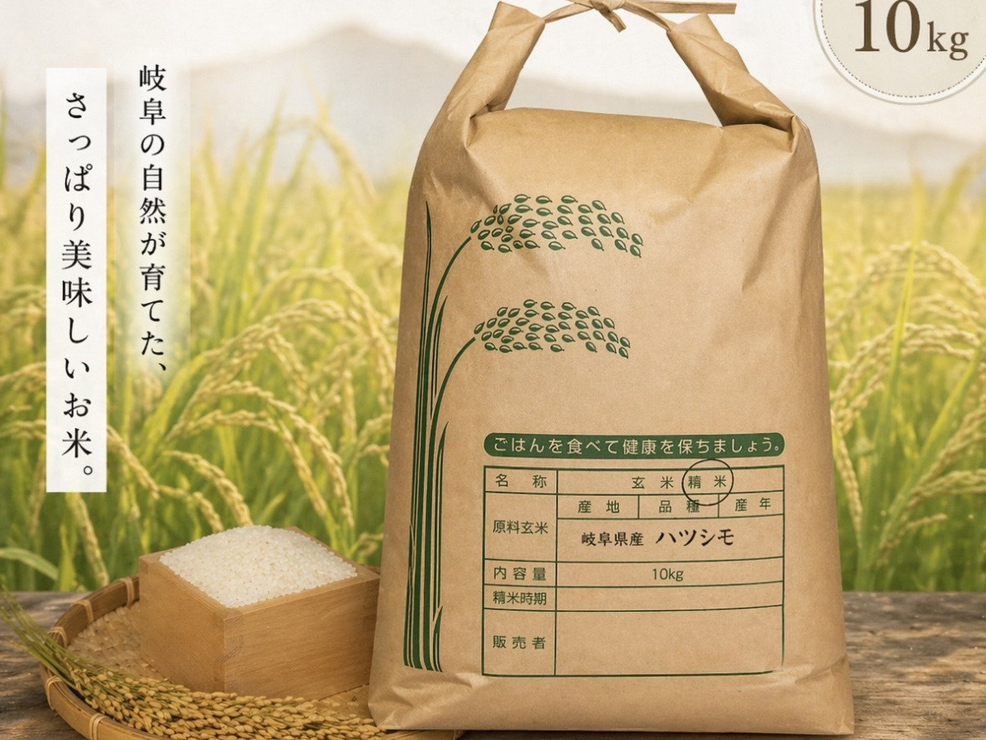岐阜のお米 ハツシモ 令和7年産 白米 10Kg 🍚：岐阜県産のお米｜食べ