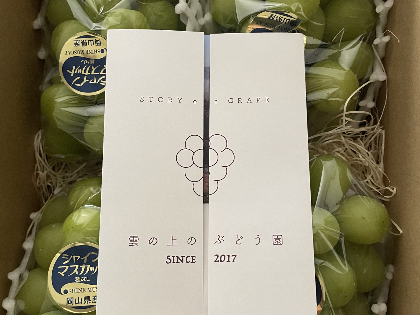 シャインマスカット2kg（岡山県産・種なし）：岡山県産の