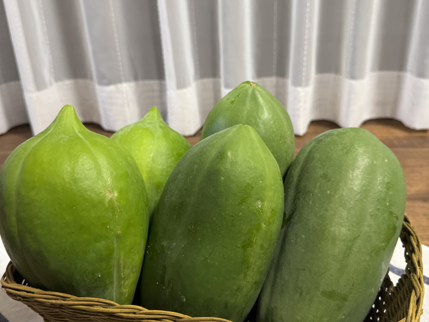 沖縄県産、摘みたて出荷】青パパイヤ 約2kg (2-3玉相当）：沖縄県産の