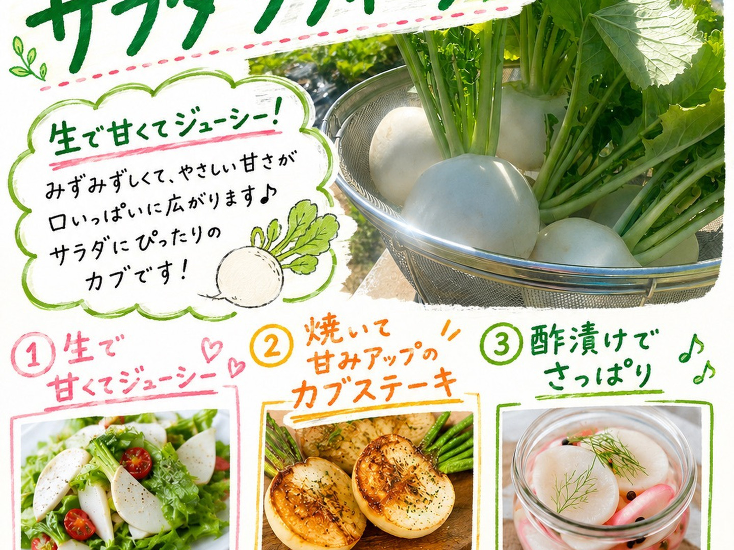 おどろく甘さ】サラダ・ラティーナ（サラダカブ）1kg（4〜6個）：京都