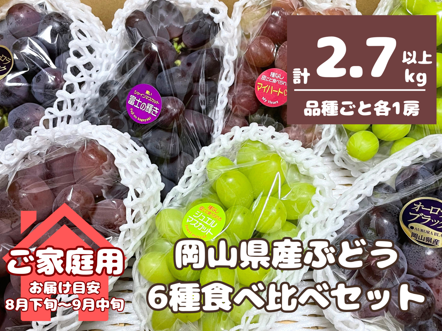 ☆ぶどう好きにオススメ☆ たっぷり6品種をお届け 岡山県産