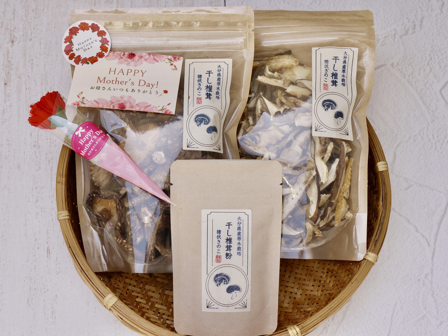 web限定アイテム 母の日ギフト】原木栽培 椎茸粉ギフトセット：大分県産 干し椎茸 野菜