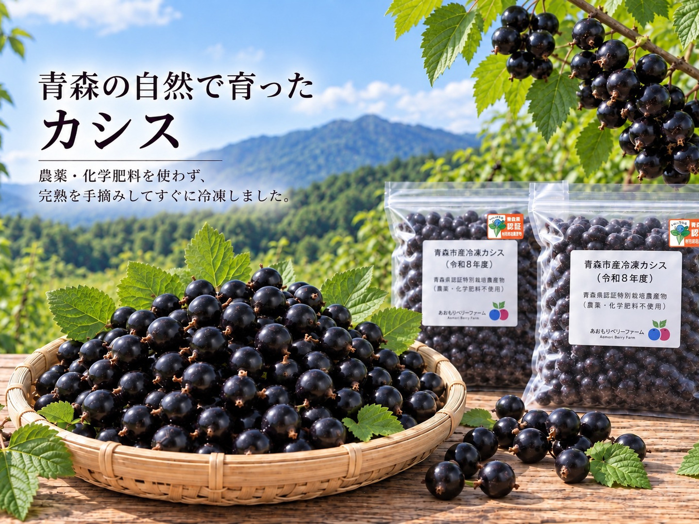 冷凍カシス（令和8年産青森県認証特別栽培）：青森県産のカシス｜食べ