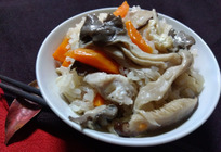 「コシヒカリ4.5合」と「もち米0.5合」で作る秋のきのこごはん