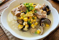 鶏肉としじみの旨塩コーンクッパ