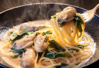 かきの塩辛で味わう、牡蠣の濃厚クリームパスタ