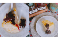 甘酸っぱいカシスジャムーチーズケーキに添えて