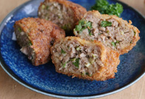 ねぎが主役！？小ねぎたっぷり！！「ねぎと豚ひき肉のメンチカツ」