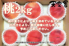 【夏のギフト・７月下旬】かたい桃「おどろき」約２kg・６～８玉１箱山梨県笛吹市八代町産