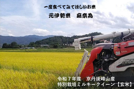 【令和７年・新米予約】♣️品のあるミルキークイーン🌾
京都・京丹後峰山産　特別栽培米１０㎏【玄米】