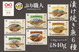 【鹿児島産ぶり冷凍】漬け焼き魚・ ６種類セット