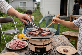 「焼きながら、分け合いながら。焼肉3種セット」　300g×3種（肩・肩ロース・サーロイン焼きしゃぶ　3種のセット）