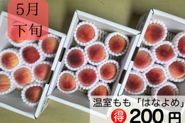 【5月下旬/200円🉐】温室桃はなよめ計2.7kg(18〜24個入り)