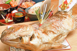 お食い初めやお祝いにぴったりの大きな塩焼き真鯛【ブランド鯛の塩焼き】