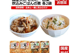 国産天然 きのこ・山菜炊き込みご飯の素 2合用 各2袋