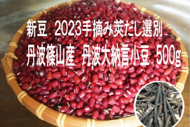 ■新着！2023年手摘み莢出し収穫！丹波篠山産　丹波大納言小豆 500g 　農薬不使用