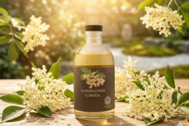 【自然の薬箱】岡山県産・農薬不使用エルダーフラワーコーディアル 340g