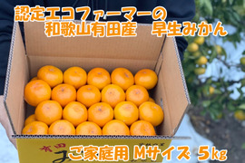 【ご家庭用・Ｍサイズ】和歌山有田産！早生みかん≪5㎏≫