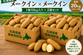 【北海道直送】煮込んでも崩れにくいメークイン20kg｜なめらか食感とやさしい甘み