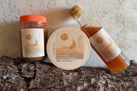 ひとみずの梅｜3種セット｜無添加｜無肥料｜農薬不使用｜自然栽培で育った紀州南高梅と天日湖塩だけで漬けた、昔ながらの酸っぱ旨い梅干し｜丁寧にペーストした練り梅｜梅酢｜日々のお供に　贈り物に