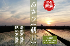 R4:あさひ(朝日)玄米4.5kg（自然栽培）
