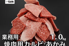 訳あり 数量限定】業務用カルビ焼肉用500g+あかみ焼肉用500g　計1.0kg