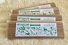 【送料一律360円・ポスト投函】超希少！全粒粉パスタ（平麺）《農薬化学肥料不使用小麦使用》