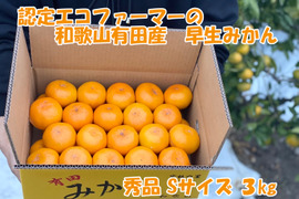 【秀品・Ｓサイズ】和歌山有田産！早生みかん≪3㎏≫