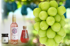 花笑み農園　シャインマスカットと加工品セット（ピオーネジャム＆飲む酢＆ピオーネワイン）【9/23～順次発送】S-JWN