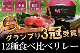 🏆全国グランプリ3冠記念キャンペーン🏆最高鮮度12種類食べ比べリレー『樹上完熟ブランド桃』小野桃園ブランドを心行くまで味わい尽くす選ばれし者の桃好きのための悶絶コース🍑