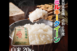 【節減対象農薬6割減】ミルキークイーン 白米20kg（10㎏×2袋）【令和6年・愛知県産】