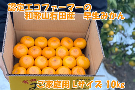 【ご家庭用・Ｌサイズ】和歌山有田産！早生みかん≪10㎏≫