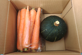 【野菜2種セット】　彩誉ニンジン 1kg　×　栗政宗かぼちゃ 1個（600g）