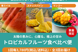 トロピカルフルーツ便［全3回／春スイカ・パイン・マンゴー］※送料込※（食べチョク公式）