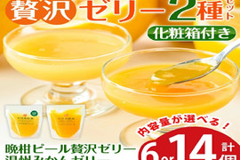 【ギフト】無着色・無香料で素材の風味・安心安全！温州みかんと晩柑ピールゼリーセット(130g×6個)