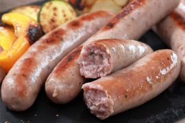 【肉の日セール】1本80ｇ！熱々を食べると肉汁が溢れる、ほんのりハーブが香る「元気豚 ウインナー　400ｇ（80ｇ×5本入）」