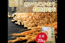 【栽培期間中農薬不使用・一等米】あいちのかおり 玄米20kg（10㎏×2袋）【令和4年・愛知県産】